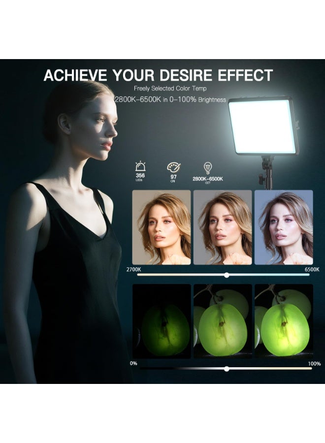 2-Pack LED Video Light Kit, Studio Light, 2800-6500K Dimmable Photography Lighting Kit with Tripod Stand&Phone Holder, 73" Stream Light for Video Recording, Game Streaming, YouTube - Image 3